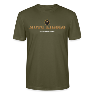 Vue technique du t-shirt kaki Mutu Likolo inclus dans le Pack Signature