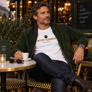 T-shirt Signature premium blanc avec bomber vert