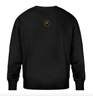 Pull noir dos – logo Mutu Likolo – Collection Résilience – Sweat bio unisexe premium – Mode éthique et durable