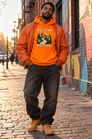 Head Held High — Built to Rise — orange — Built to Rise · orange, mise en scène numérique
