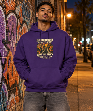 Simulation de style Street : From the Block to the Top, violet, mur graffé de nuit.