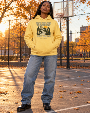 Mise en scène numérique — Built to Rise, hoodie jaune citron
